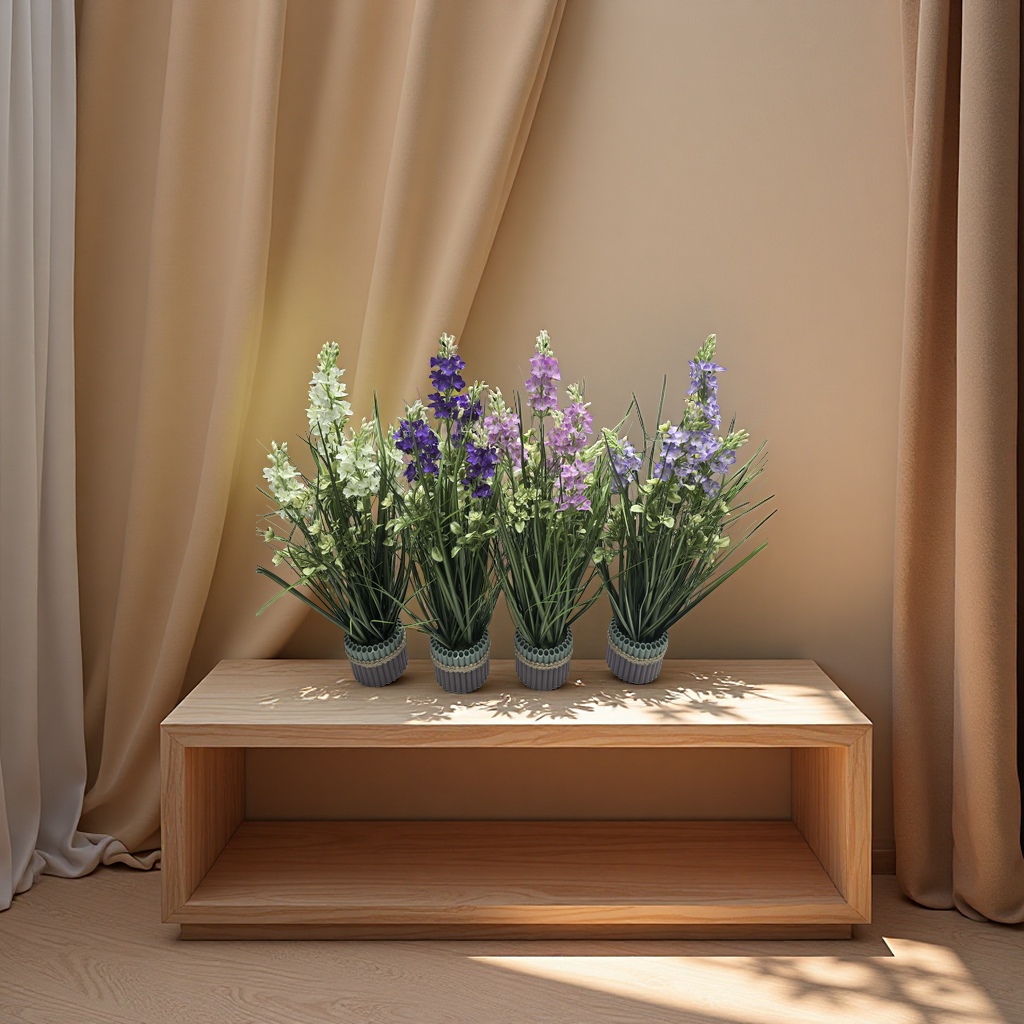 A 10-piece set of crocheted artificial tulip and raffia grass decorative artificial flowers Specification image