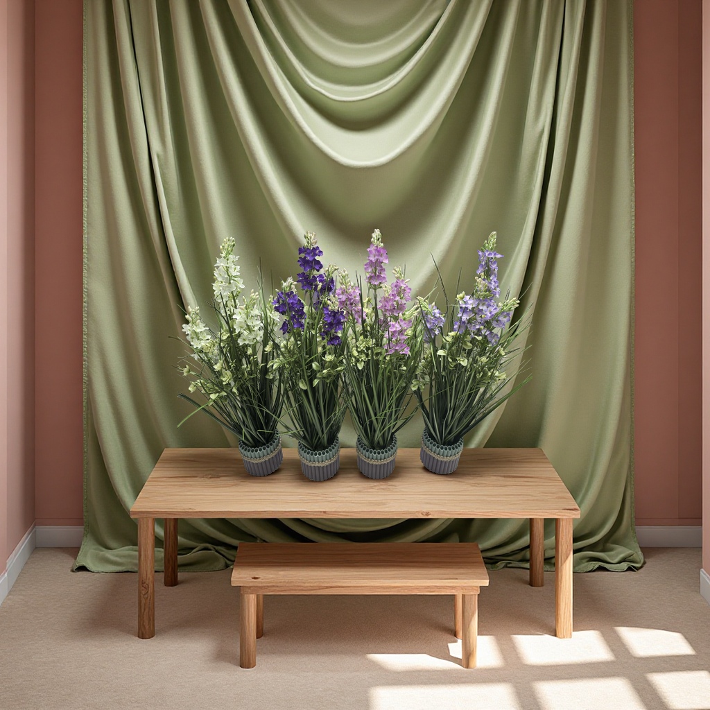 钩织仿真花郁金香拉菲草装饰假花10支装