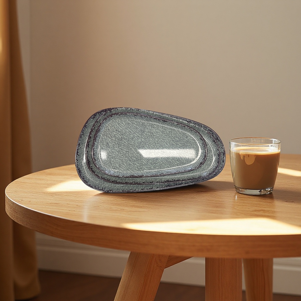 Trapezoidal ceramic dinner plate, household kitchen tableware set Specification image