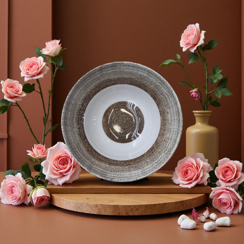 8-inch ceramic bowl, household rice bowl, large soup bowl, durable and crack-resistant