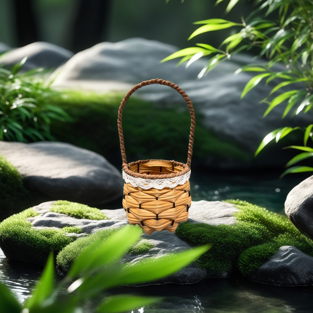 工艺插花篮简约北欧风家居装饰花艺收纳篮客厅阳台摆件