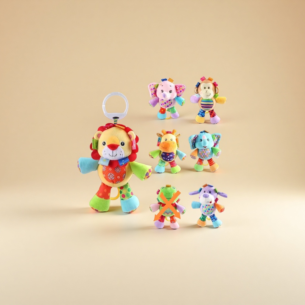SOZZY玩具婴儿毛绒玩偶 0-3岁宝宝安抚拉铃车挂床挂玩具批发