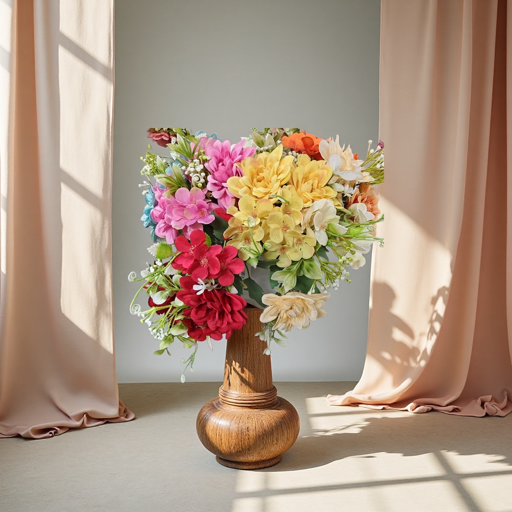 钩织仿真花郁金香拉菲草装饰假花12支装163247746