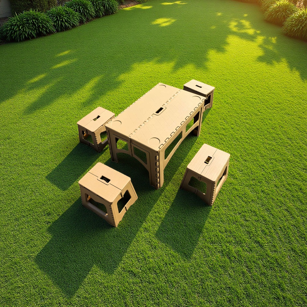 The Moon Chair, an outdoor foldable dining table and lounge chair, measures 180cm and is lightweight, portable and easy to store