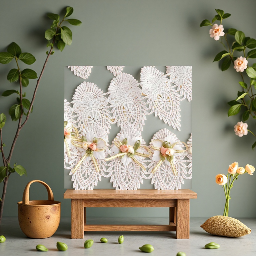 Grey lace lace, hand-beaded paper lace, 180g195714336 Specification image