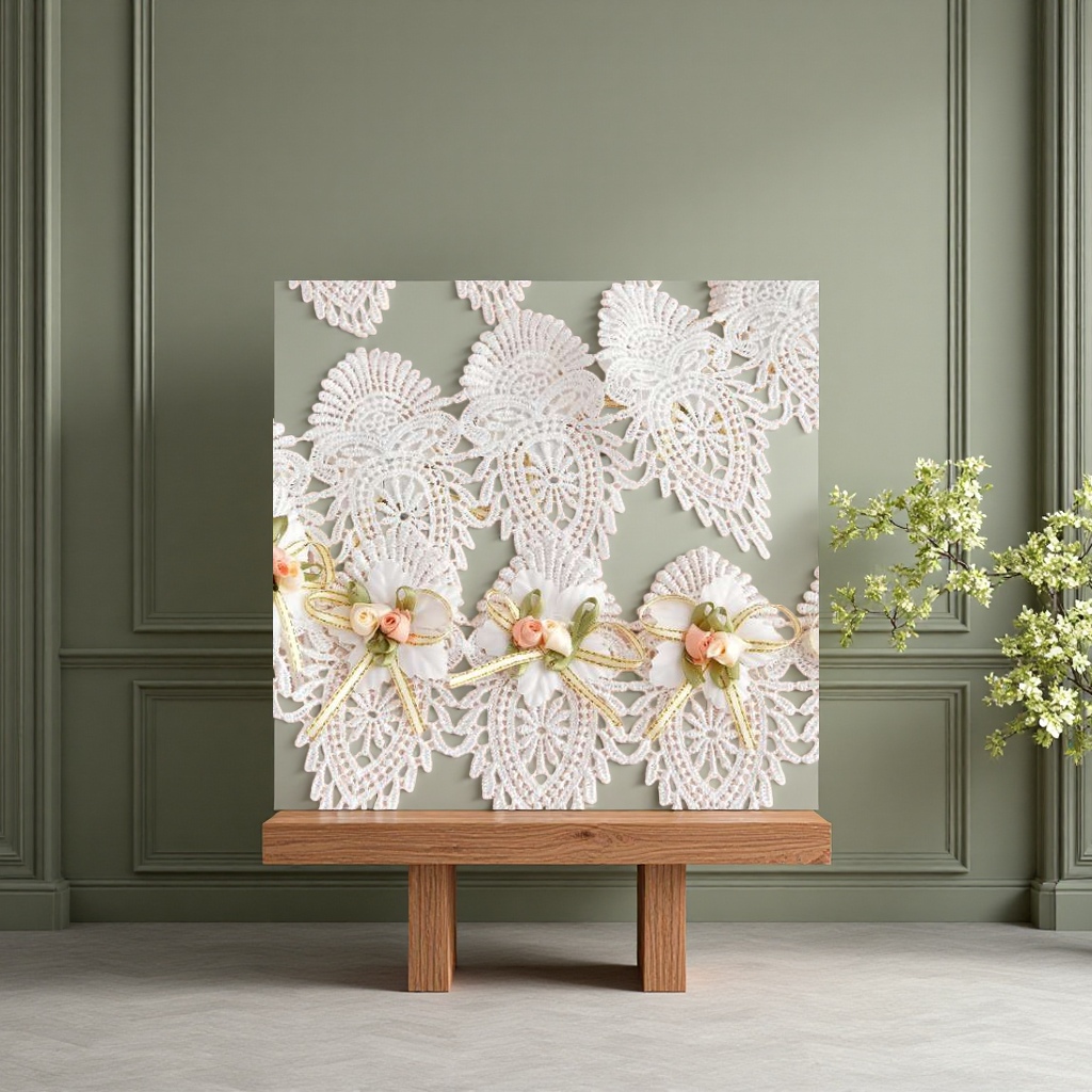 Grey lace lace, hand-beaded paper lace, 180g195714336 Application Scenario