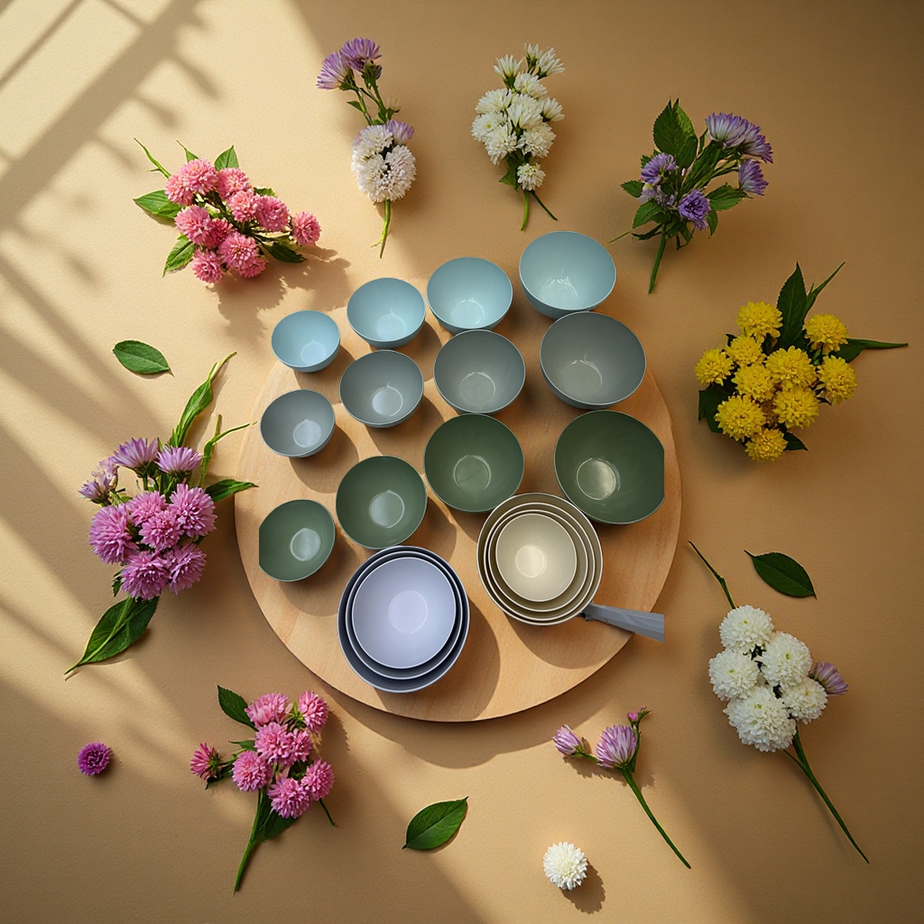 Salad bowl, large ceramic plate, home kitchen tableware set, simple style Specification image