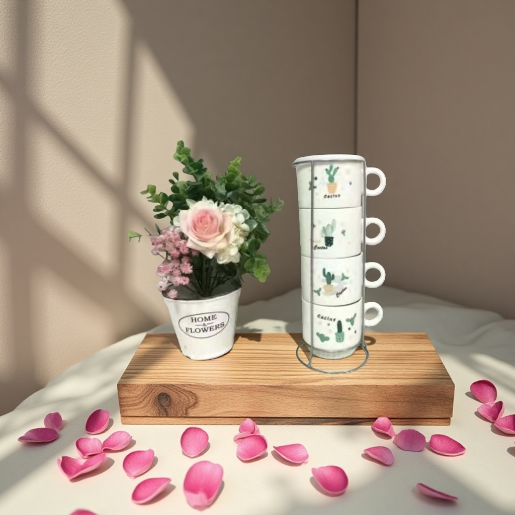 Haokai High borosilicate Cup set, ceramic tea cup, water cup, ceramic Cup 1.2L Specification image