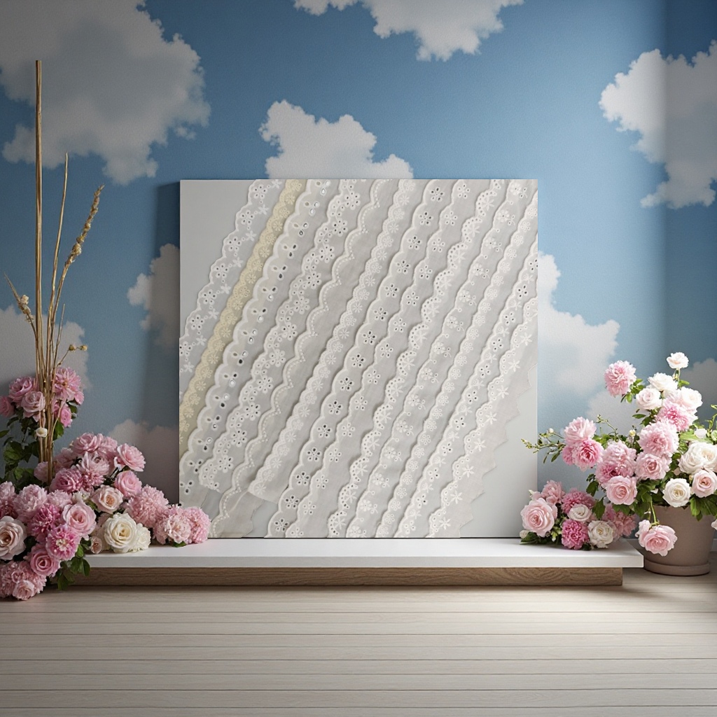 Grey lace lace, hand-beaded paper lace, 180cm, 231424682 Specification image