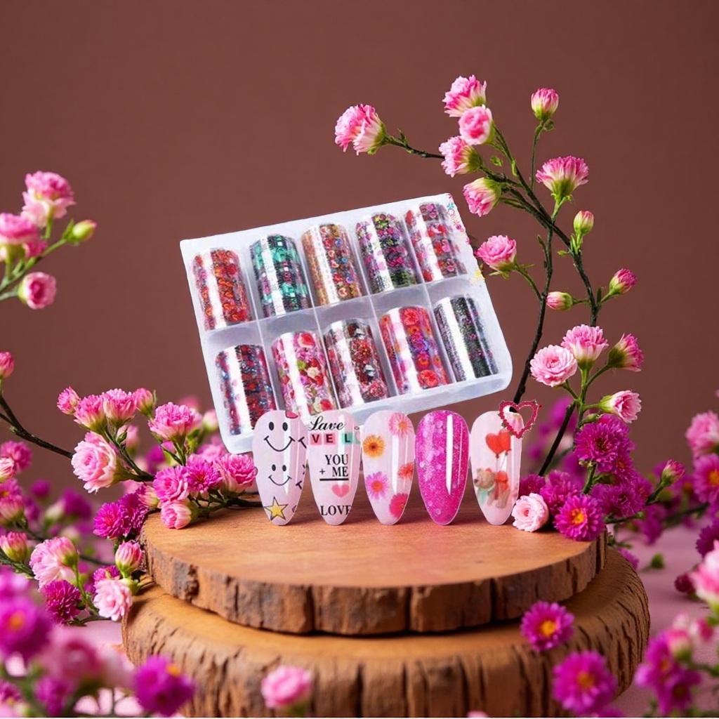 水晶3D雕花延长甲 时尚美甲套装持久不掉色详情4