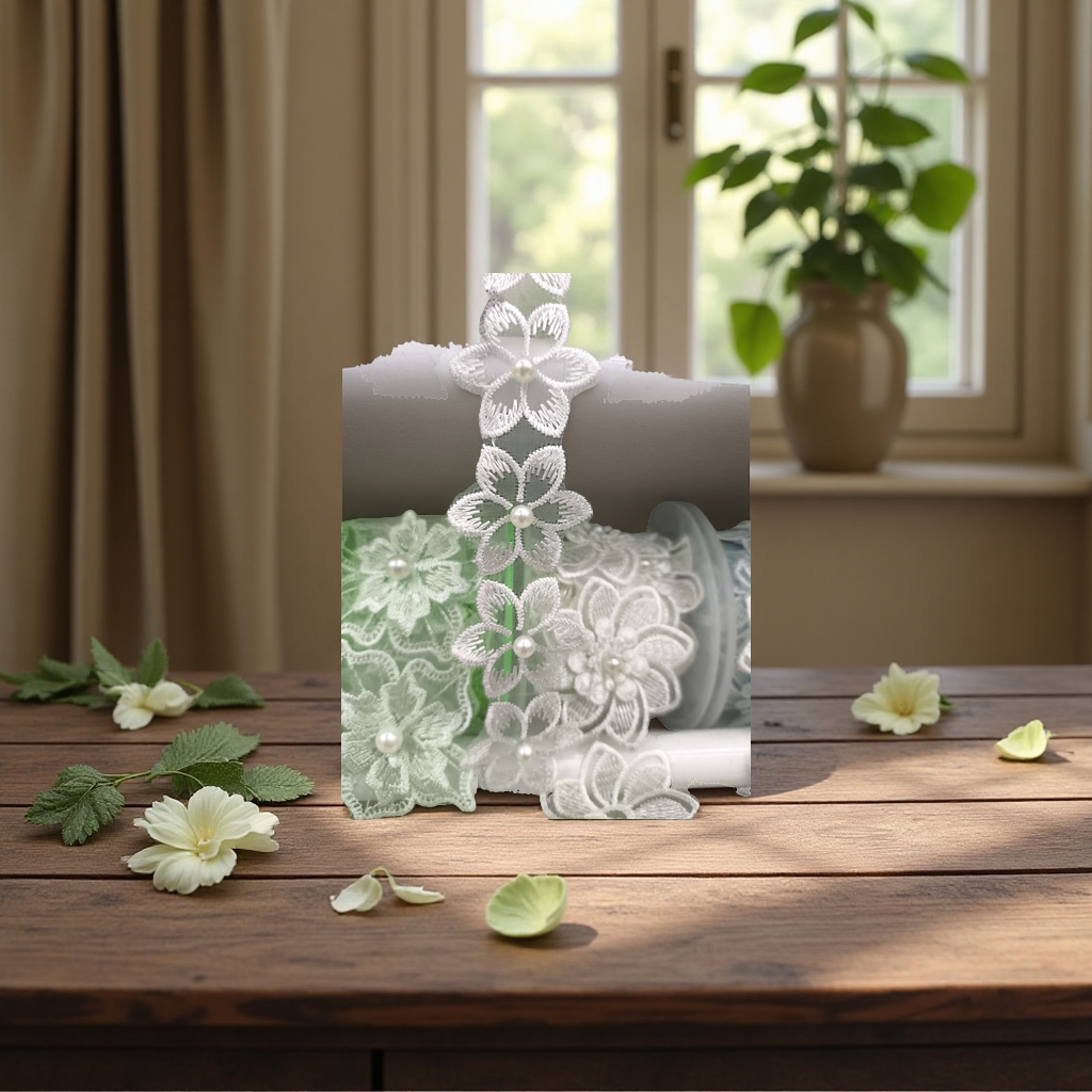 Grey lace lace, hand-beaded paper lace, 180g100124845 Application Scenario
