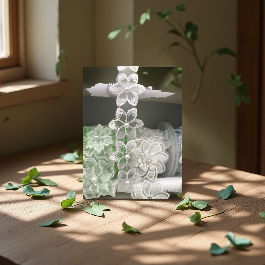 灰色蕾丝花边手工钉珠纸制品花边180g100124845