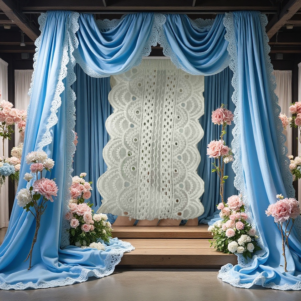 灰色蕾丝花边手工钉珠纸制品花边180cm100336107