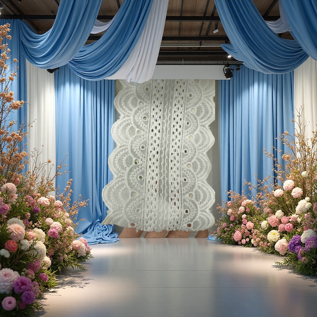 Grey lace lace, hand-beaded paper lace, 180cm, 100336107 details Picture