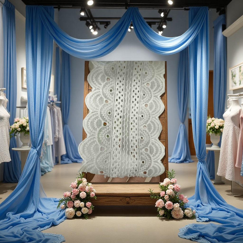 Grey lace lace, hand-beaded paper lace, 180cm, 100336107 Application Scenario