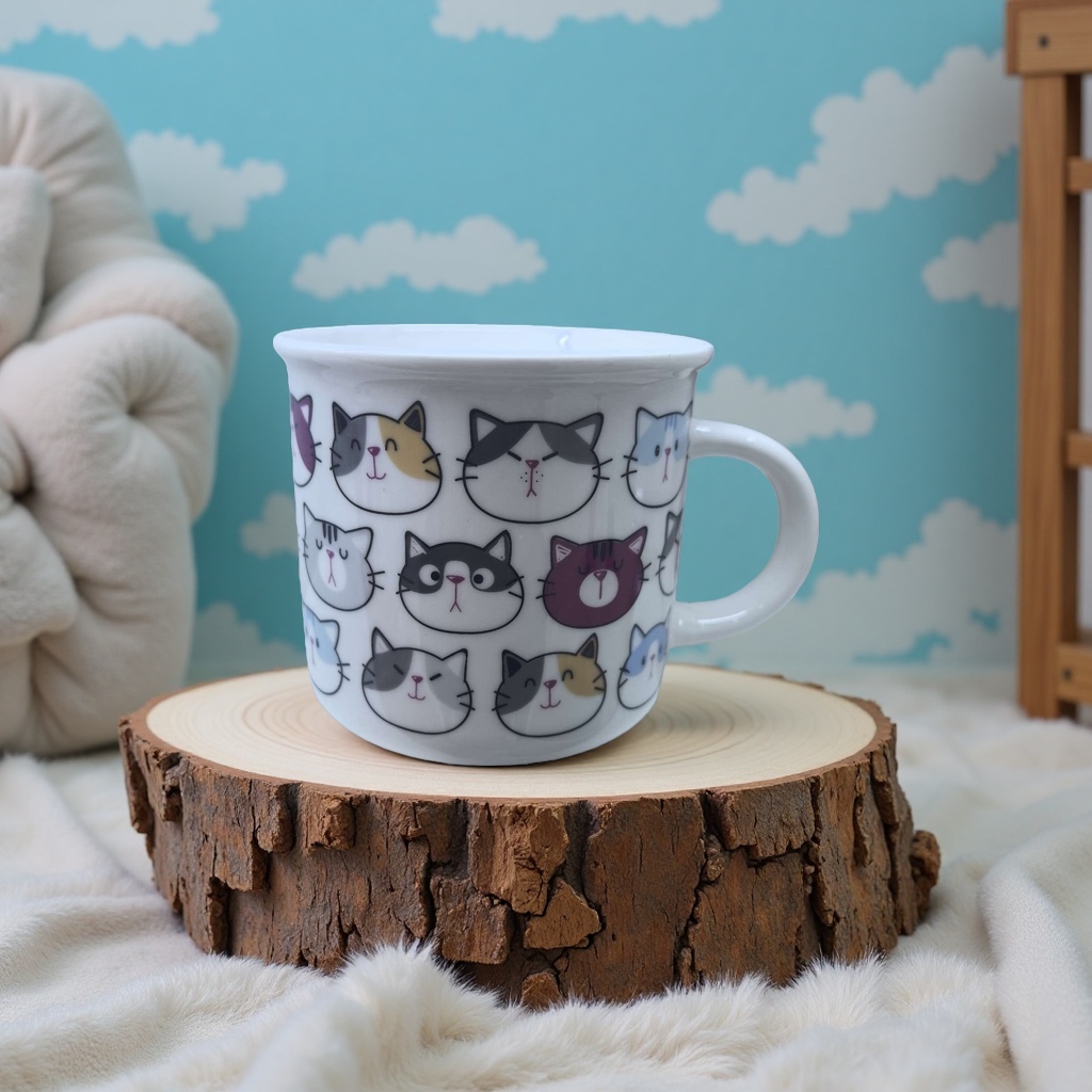 Christmas Nordic ceramic cups, ceramic cups with heat preservation and anti-scald design, simple style