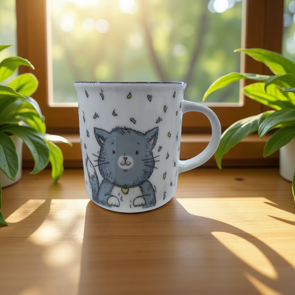 Ceramic coffee cups, stirring cups, insulated cups, portable, durable, heat-resistant design, large capacity details Picture