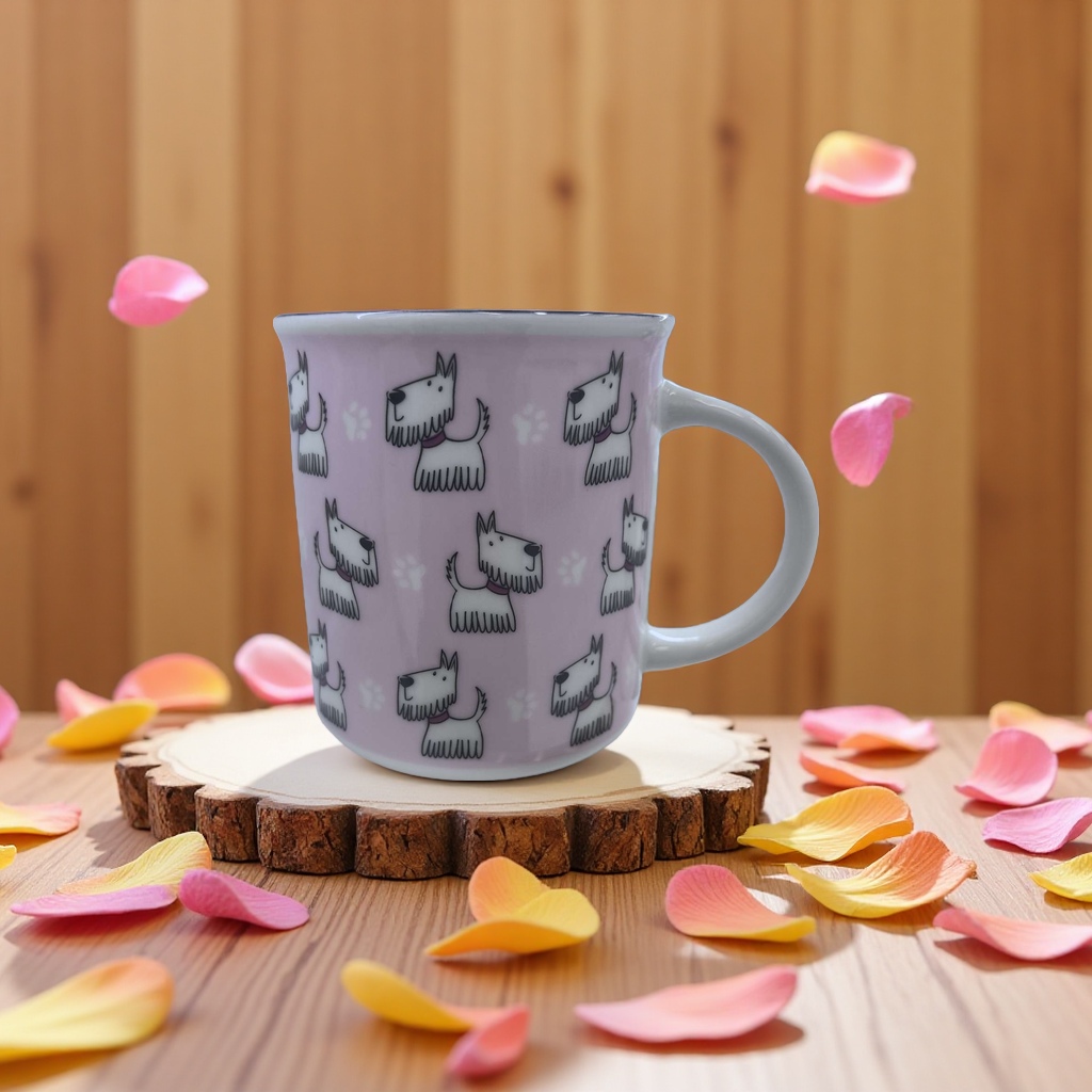 Christmas Nordic ceramic cup, 180ml, heat-resistant handle, simple style