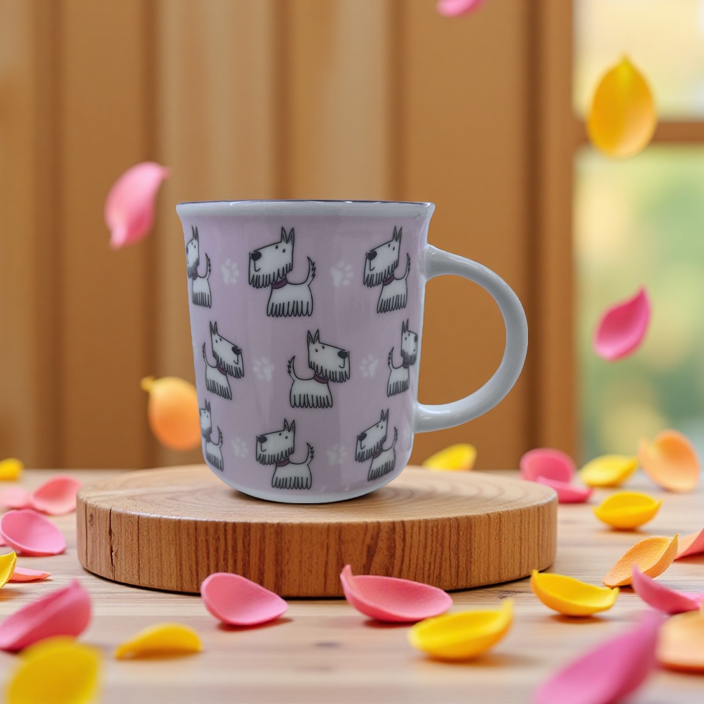 Christmas Nordic ceramic cup, 180ml, heat-resistant handle, simple style Specification image