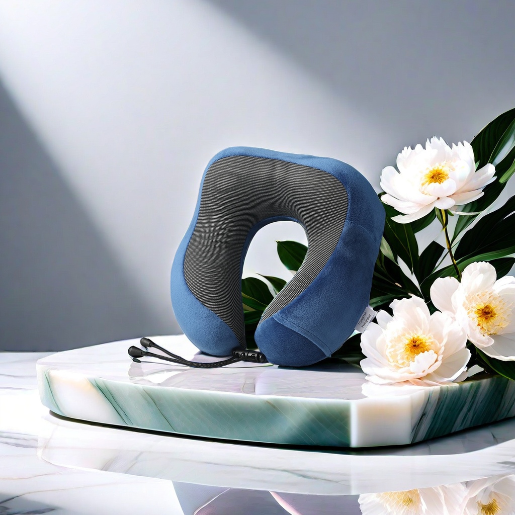 Portable travel pillow, neck-protecting, comfortable and breathable sleep pad, portable folding pillow Item Picture