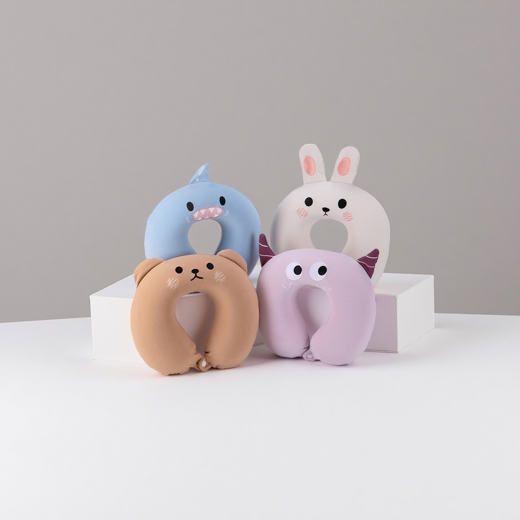 U-shaped latex memory foam neck pillow is comfortable and breathable, suitable for office and car use