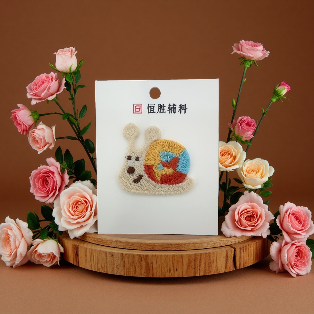 针织绣品蜗牛图案精美刺绣家居装饰画