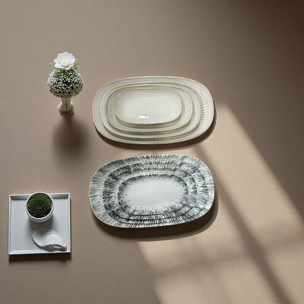 The 2026 new Phoenix Feather series blue shallow plate rectangular deep plate coffee cups and saucers details Picture