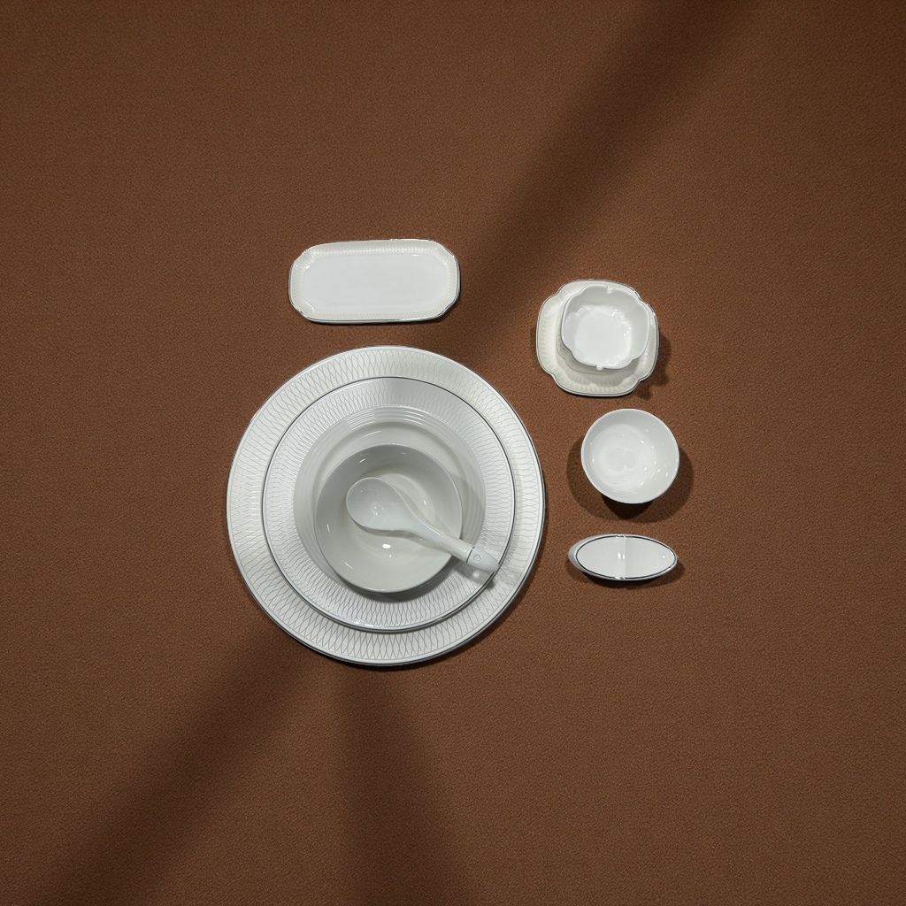 Soying series 2026 New Chinese and Western tableware: flat plates, soup plates, shallow bowls, deep bowls, teapots, coffee cups and saucers