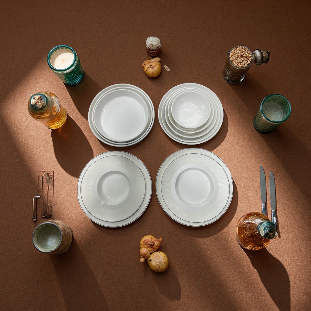 Soying series 2026 New Chinese and Western tableware: flat plates, soup plates, shallow bowls, deep bowls, teapots, coffee cups and saucers details Picture