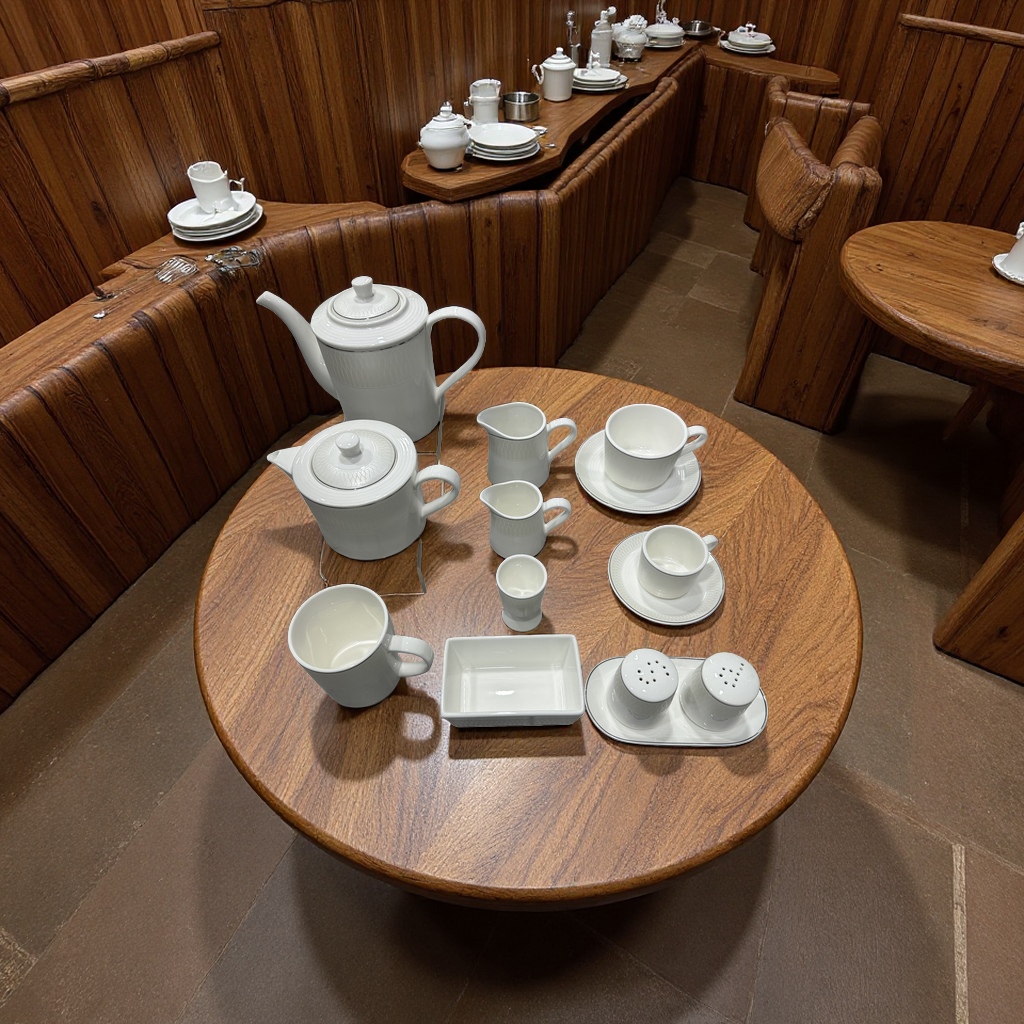 Soying series 2026 New Chinese and Western tableware: flat plates, soup plates, shallow bowls, deep bowls, teapots, coffee cups and saucers Application Scenario
