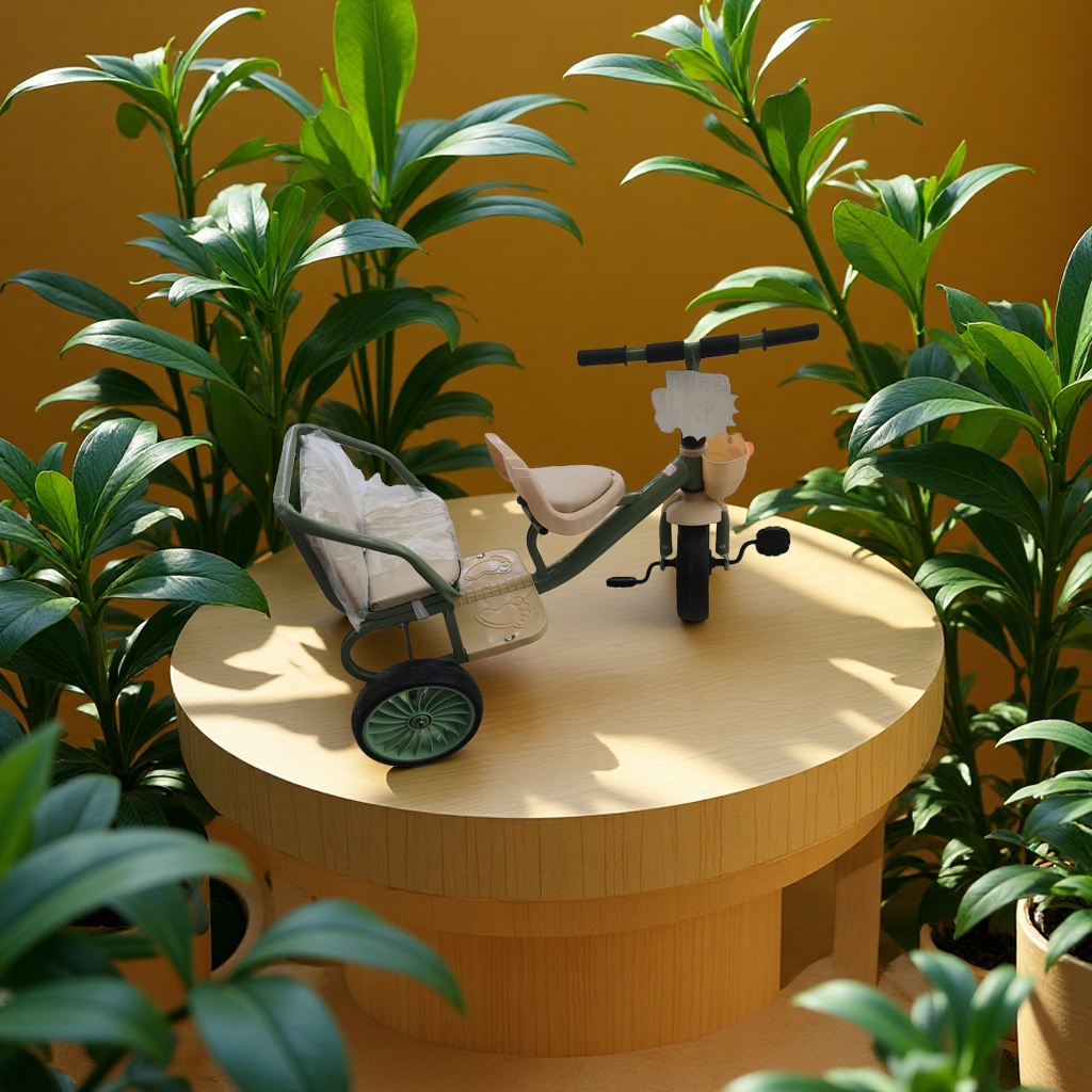 儿童三轮车遛娃车婴儿款老年人三轮车大号载物