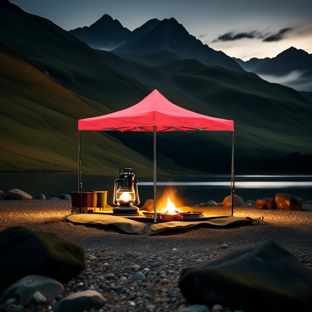 Four-legged tent outdoor camping windproof and warm thickened rain shelter details Picture