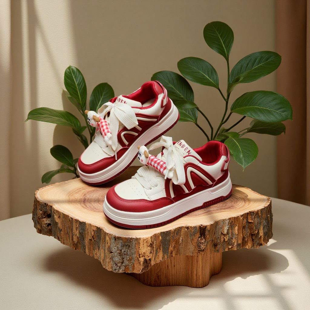 Humanistic leather women's sneakers are classic and retro casual shoes details Picture