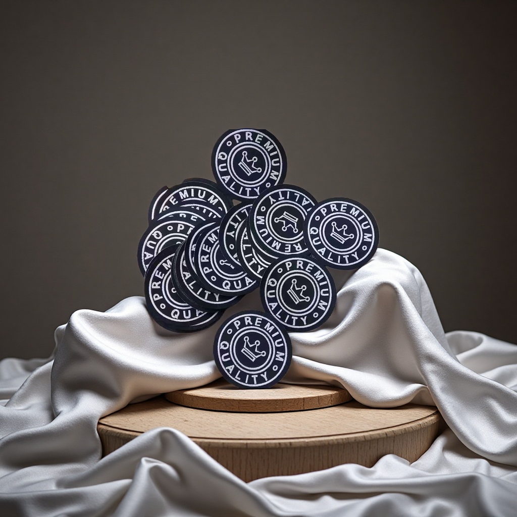 上称圆形织唛标 优质面料 精致做工 时尚装饰 个性标识