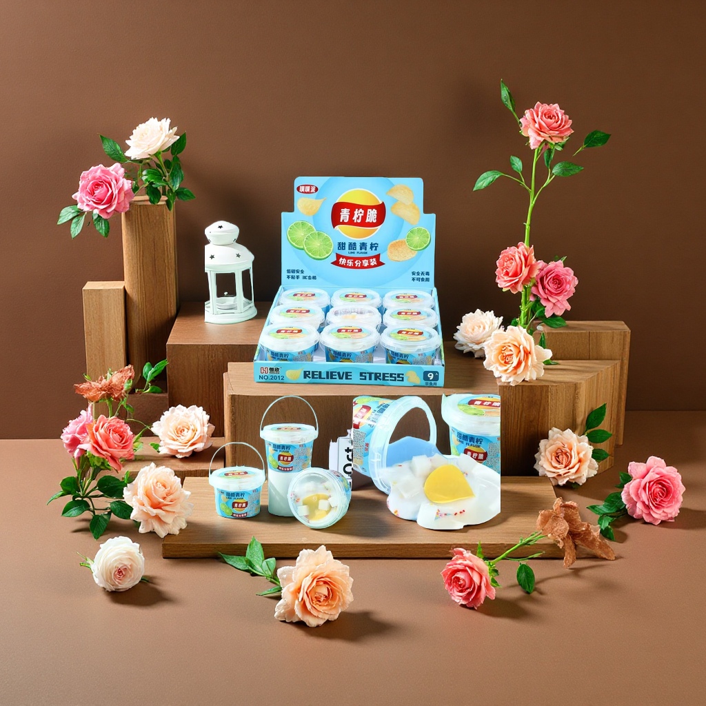 现货批发甜品系列水晶泥史莱姆高颜值儿童DIY益智玩具套装起泡胶120820310