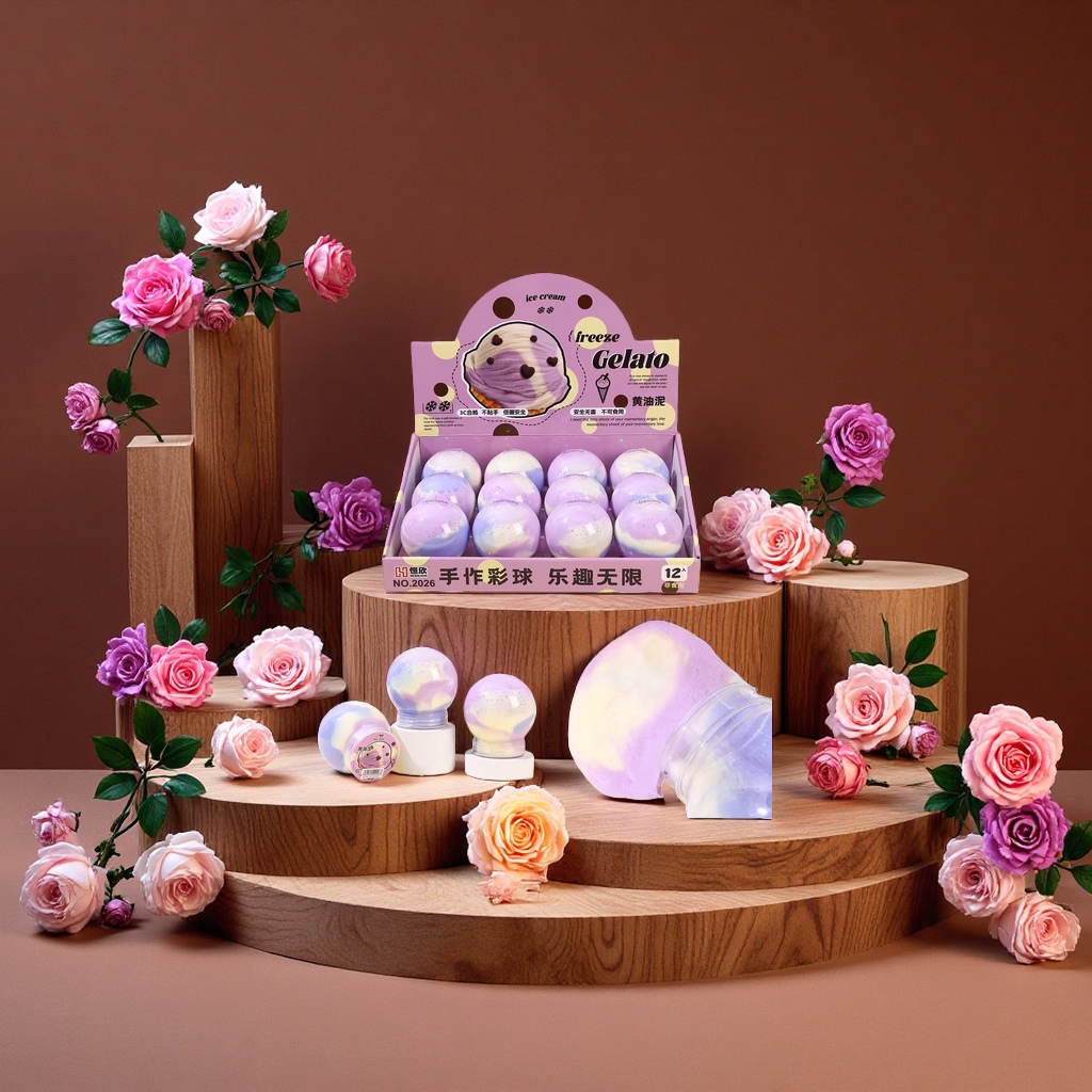 高颜值儿童diy益智玩具套装现货批发水晶泥史莱姆甜品系列起泡胶