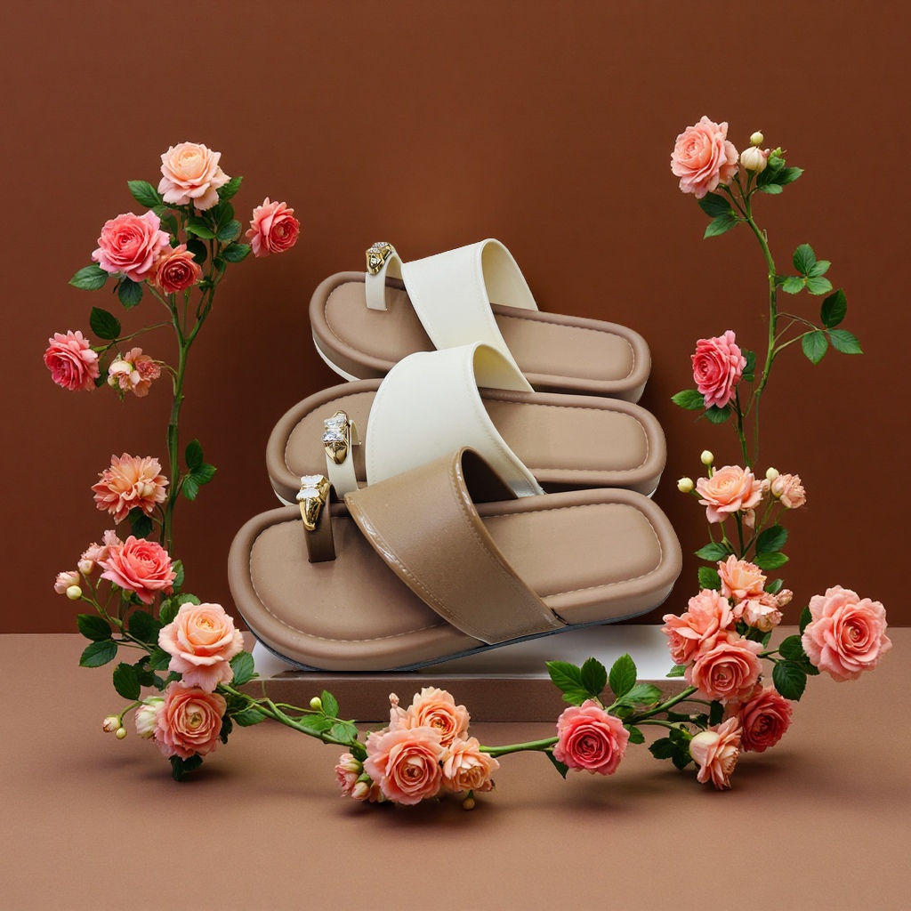 French-style metal buckle flip-flops, versatile fairy-like flip-flops for summer outerwear details Picture