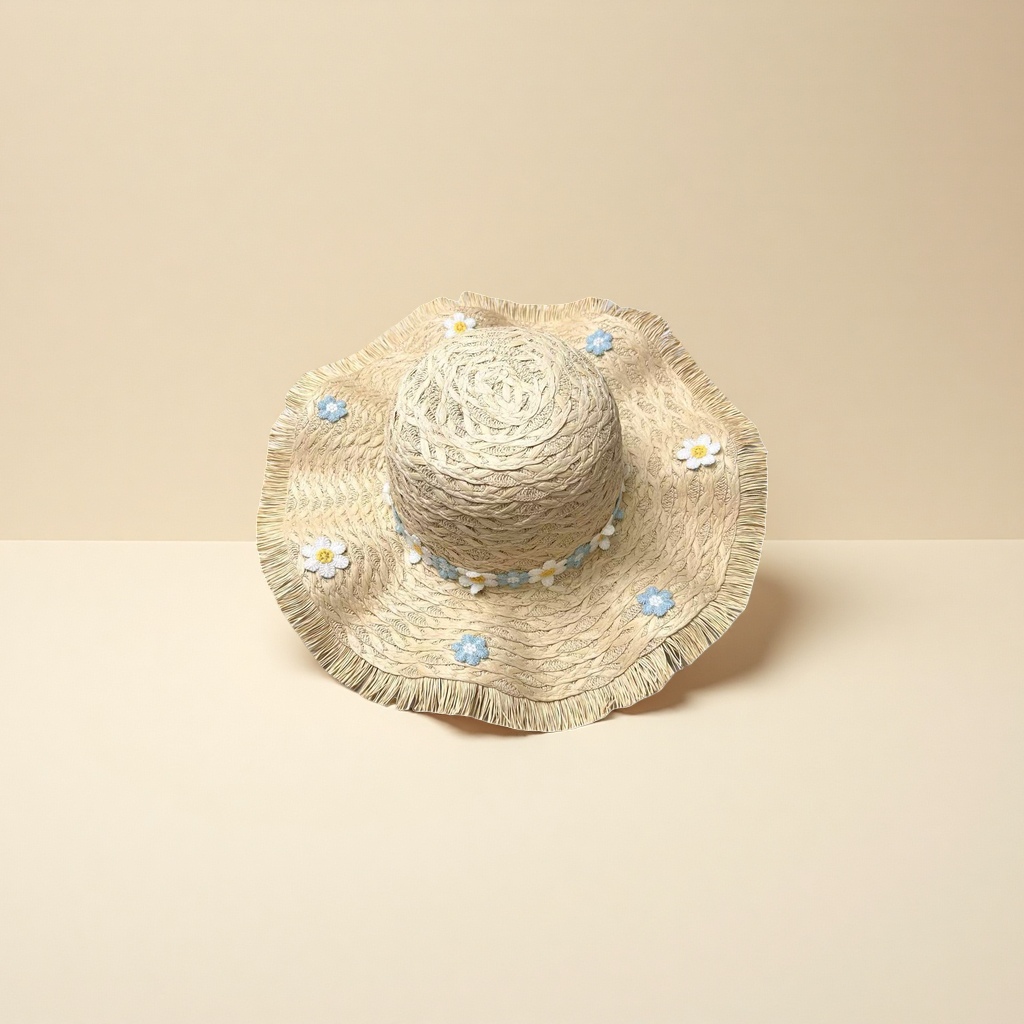 Women's large-brimmed wide-edge sun-drying casual vacation hat with straw hat, sun hat and sun protection hat