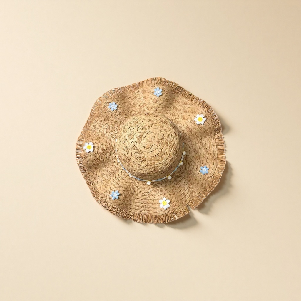 Women's large-brimmed wide-edge sun-drying casual vacation hat with straw hat, sun hat and sun protection hat details Picture