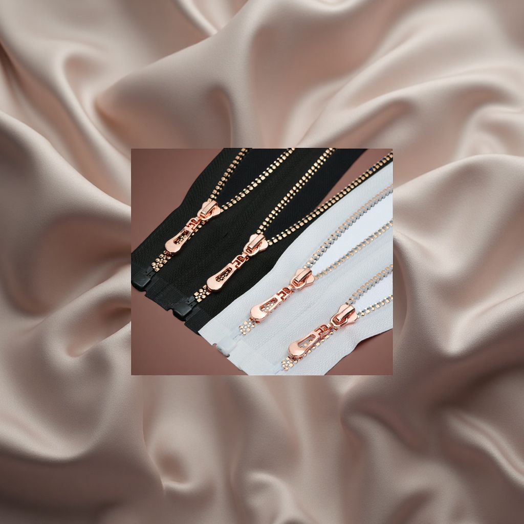 Rose gold square tooth pull chain details Picture