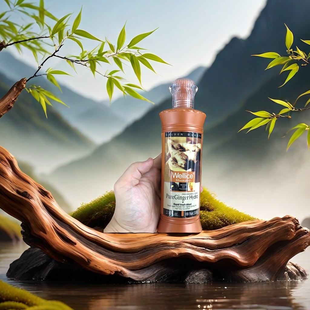 شامبو الزنجبيل المغذي لإزالة القشرة، منعش، يتحكم في الدهون، ناعم ومغذي للشعر