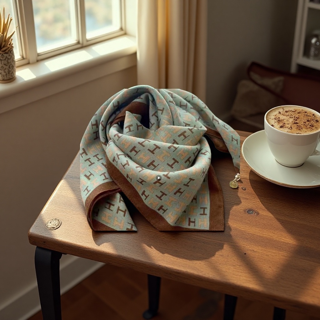 Thickened cashmere scarf for warmth, a fashionable and versatile winter scarf for ladies Specification image