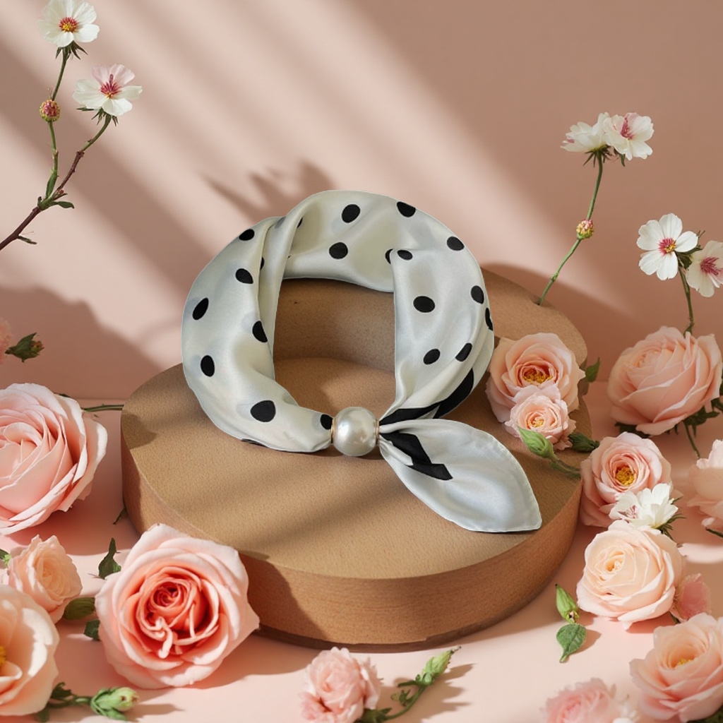 Silk scarf, a fashionable printed square scarf for women, is light, breathable and elegant Application Scenario