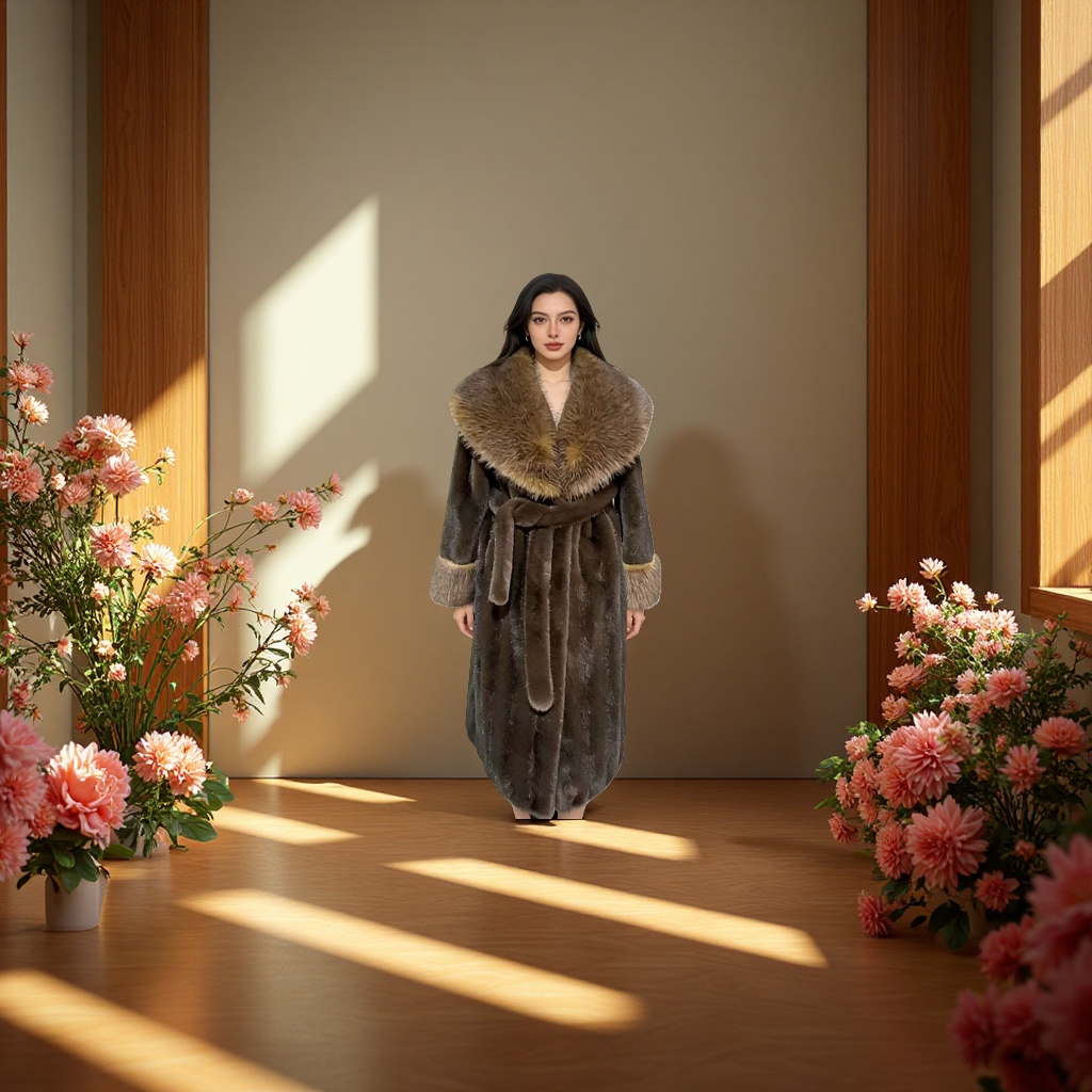 A thick, short and fashionable warm fur coat for women Specification image