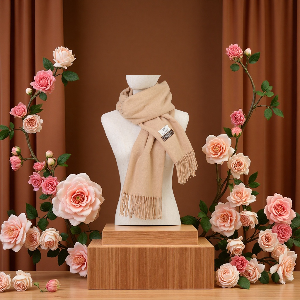 Thickened cashmere scarf for warmth, a fashionable and versatile winter scarf for ladies Application Scenario