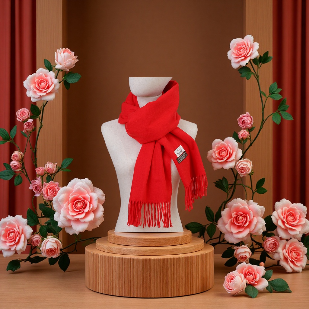 Thickened cashmere scarf for warmth, a fashionable and versatile winter scarf for ladies