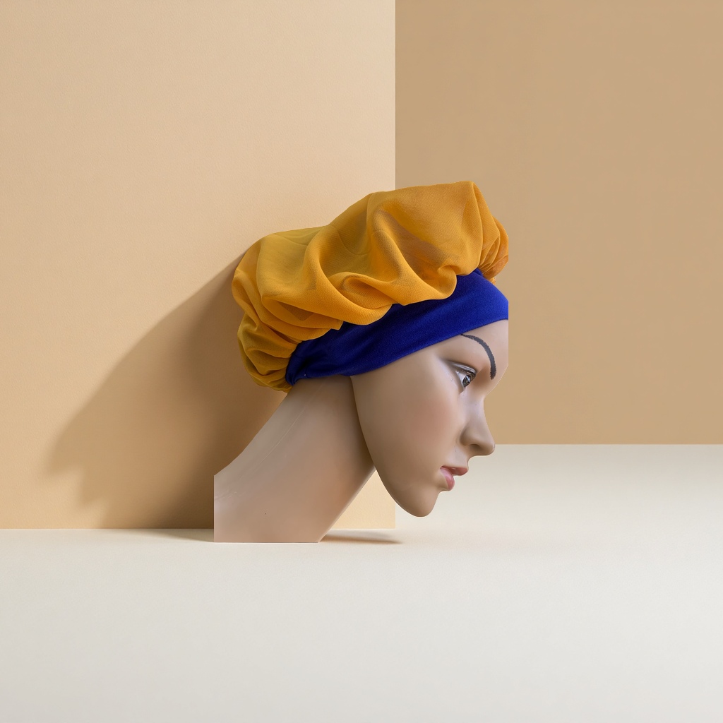 The pure cotton breathable nightcap for Muslim women is comfortable and warm for home use Specification image