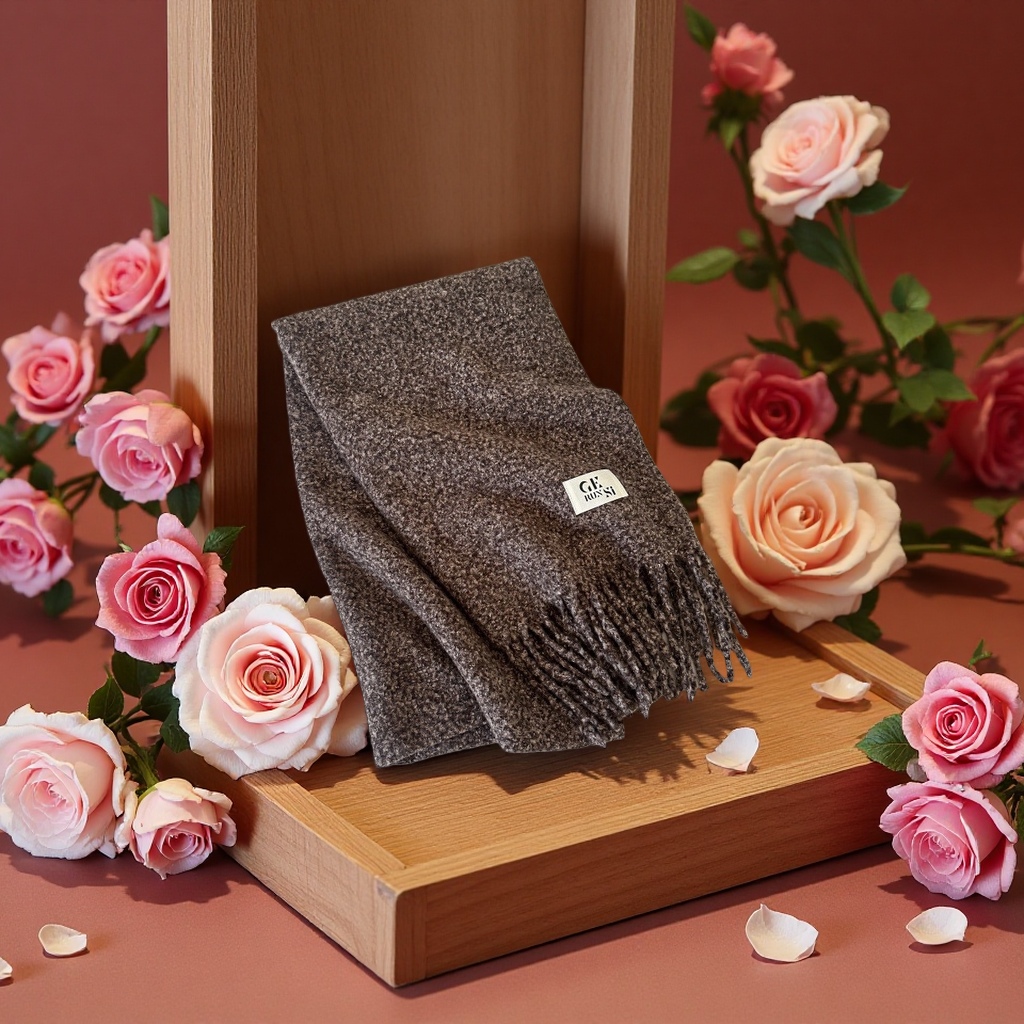 A thick and warm winter scarf, a fashionable Korean-style woolen scarf for women
