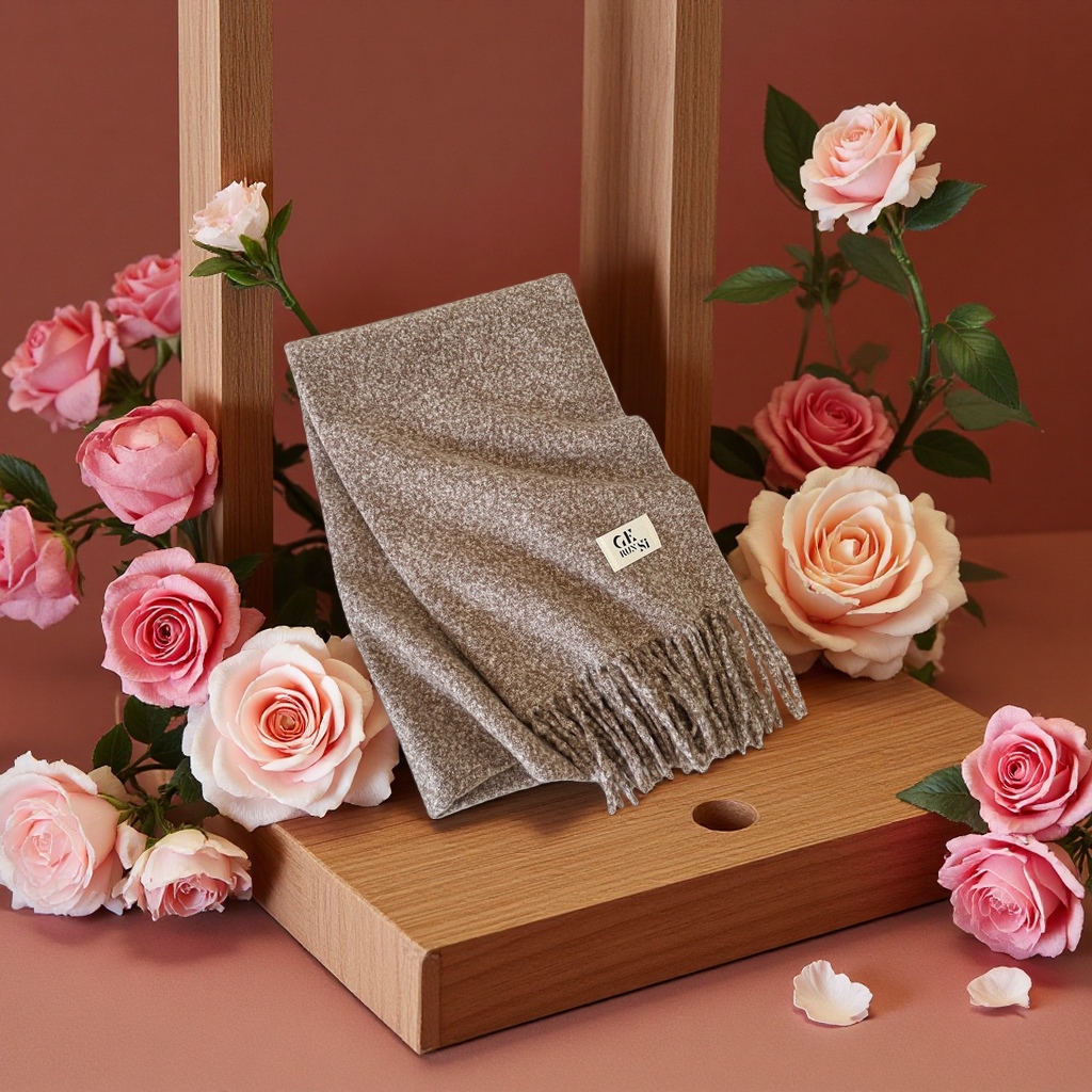 A thick and warm winter scarf, a fashionable Korean-style woolen scarf for women details Picture