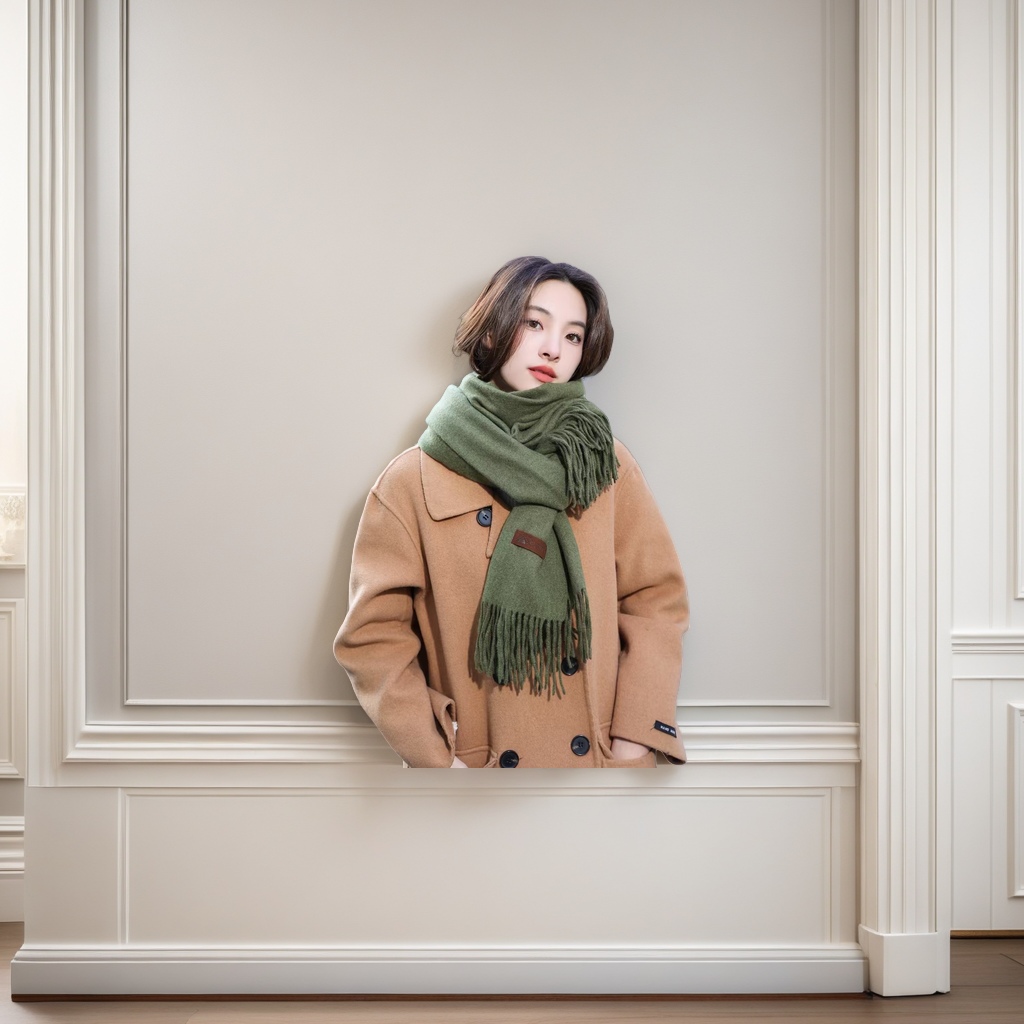 Solid color scarf, thick and warm women's autumn and winter new style Item Picture